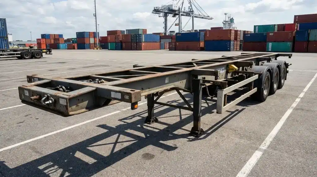 skeletal container trailer