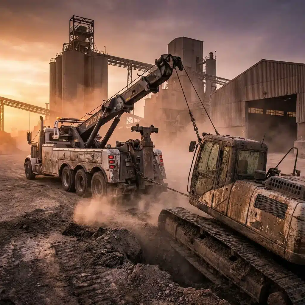 tow truck recovering vehicle